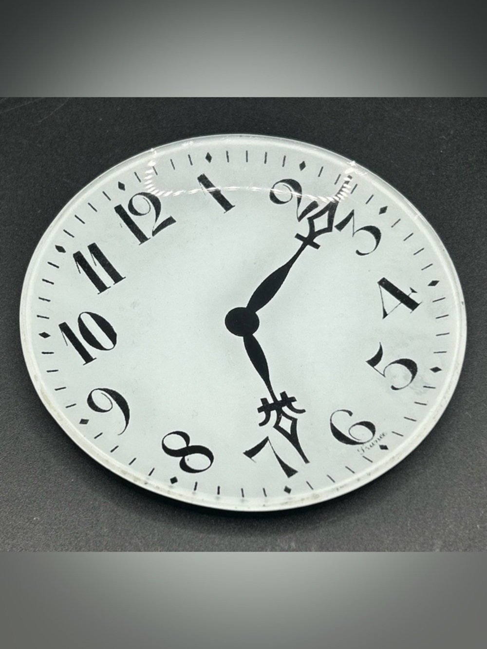 Two’s Company Clock Face Watch Face Glass Trinket Dish Jewelry Keepsake Dish